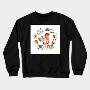 Squirrel and autumn wreath Crewneck Sweatshirt